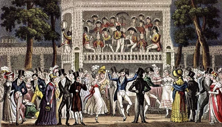 Ein Ball im Vauxhall-Garten in London, ca. 1830, Gravur