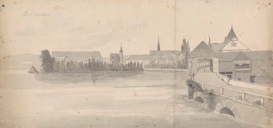 Dorf an einem See