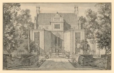 Gartenansicht eines vornehmen holländischen Hauses