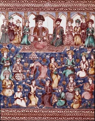 Islamische Kunst: Musiker und Tänzer am Hof von Nasser-al-Din