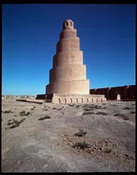 Ansicht der Großen Moschee und ihres Minaretts, der Malwiya-Turm, 847-852