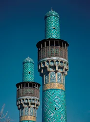 Ansicht der Minarette der Shah-Moschee (auch bekannt als Imam-Moschee)