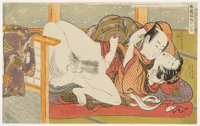 Ein Sumogriff, Nr. 11 aus Zwölf Kämpfe auf dem Weg der Liebe (Shikidō torikumi jūniban)