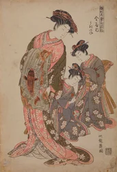 Oiran Ukita aus dem Haus Kanaya, aus der Serie: Neue Modelle junger Triebe (Mädchen) / Hinagata Wakana no Hatsumoyo