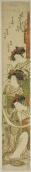 Die Kurtisanen Chozan vom Chojiya, Hanaogi vom Ogiya und Matsunoi vom Matsubaya