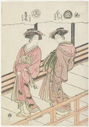 Zwei Kurtisanen auf einer Veranda