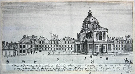 Ansicht der Kapelle und Maison de Sorbonne (Stich)