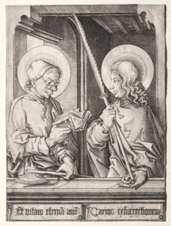 Die zwölf Apostel an gotischen Fenstern: St. Matthias und St. Judas Thaddäus