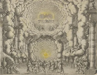 Entwurf für ein Theaterstück von Giacomo Torelli da Fano für das Ballett 