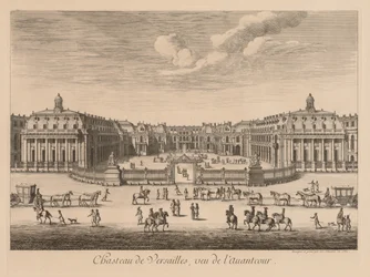 Vue du Château de Versailles, vu de lavant-cour