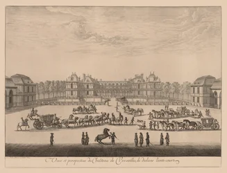 Vue et perspective du Château de Versailles, de dedans l