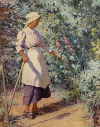 Frau im Garten