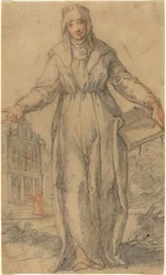 Heilige Frau (Heilige Klara von Assisi oder Heilige Katharina von Siena?)
