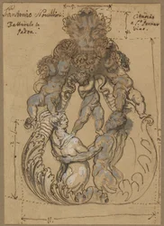 Türklopfer mit Triton, Nereide und Putti
