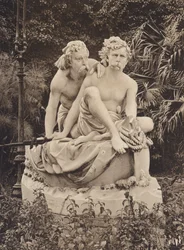 Sizilien: Villa Giulia und Gruppe des Canaris, Skulptur Civiletti