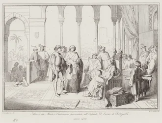 Alvise da Mosto, oder Cadamosto, wird dem Infanten Heinrich von Portugal vorgestellt