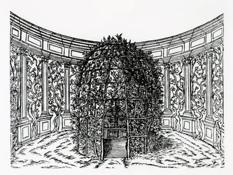 Ein Laubengang, aus Hypnerotomachia Poliphili, zugeschrieben Francesco Colonna, veröffentlicht 1499