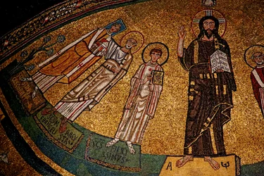 Apsis mit Christus, Heiligen und Papst Gregor IV (Mosaik)