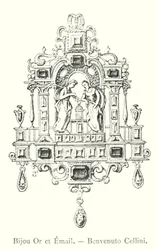 Schmuckstück aus Gold und Email, Benvenuto Cellini