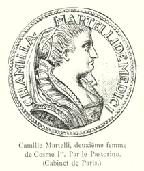 Camille Martelli, zweite Frau von Cosme I., von Pastorino, Kabinett von Paris