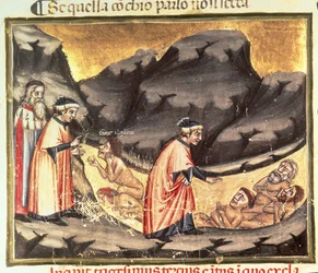 Canto XXXIII Dante und Virgil treffen Ugolino im Kreis der Verräter, aus der Göttlichen Komödie (Inferno), ca. 1313