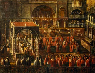 Zeremonie in der Basilika von San Marco in Venedig
