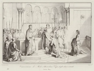 Bekehrung von Mislo oder Miroslavo, Anführer der Slawen-Kroaten, 829