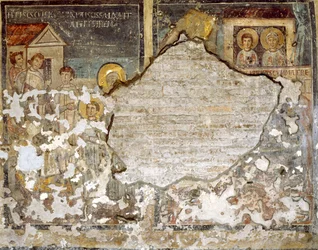 Beschädigtes Fresko aus Santa Maria Antiqua, Rom