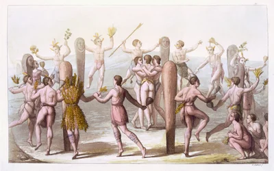 Tänze der einheimischen Bewohner von Virginia, ca. 1820