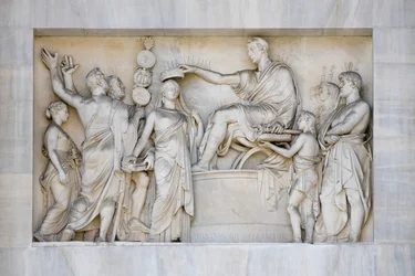 Detail des Friedensbogens, Mailand, Italien