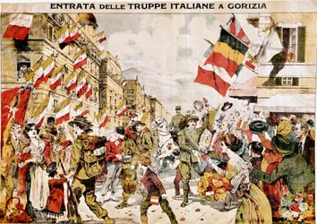 Erster Weltkrieg (1914-1918). Die Eroberung von Gorizia durch italienische Truppen. 1918.