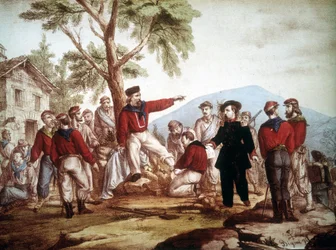 Garibaldi (1807-1882) verwundet in Aspromonte