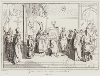 Gentile Bellino von Mehmet II. zum Ritter geschlagen