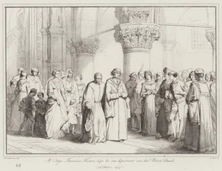 Der Doge Francesco Foscari verlässt nach seiner Absetzung den Dogenpalast