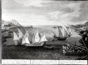Zwischenfall bei Patras zwischen dem venezianischen Kapitän Ivanovich da Dabrota und dem türkischen Piraten Barbarossa, 17. April 1751