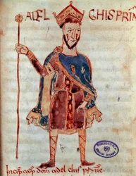 Lombardischer Prinz Adalgis (gestorben 788) Miniatur aus „Codex Legum Longobardorum“