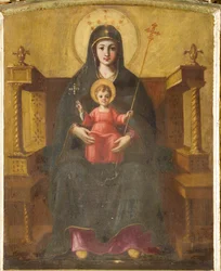Madonna auf dem Thron mit Kind