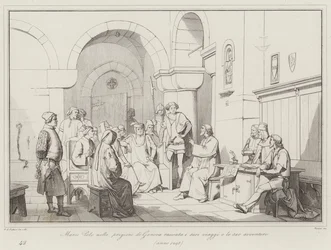 Marco Polo in den Gefängnissen von Genua erzählt von seinen Reisen und Abenteuern