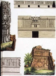 Mexikanische Altertümer, architektonische Details von Tafel 48 aus „The History of the Nations“