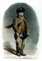 Mailänder Beruf: ein Schornsteinfeger. Gravur von 1830 Locarno.