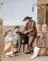 Altes neapolitanisches Gewerbe: Kastanienverkäufer, 19. Jahrhundert, Museo Nazionale di San Martino, Neapel