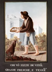 Altes neapolitanisches Gewerbe: Verkäufer von Kuheutern, 19. Jahrhundert, Museo Nazionale di San Martino, Neapel