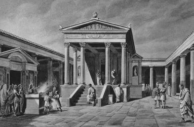 Pompeji: Tempel der Isis (Lithographie)