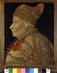 Porträt von Francesco Foscari (1373-1457), Doge von Venedig. Malerei auf Holz. sd. Venedig Correr Museum