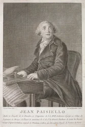 Porträt von Giovanni Paisiello (1782-1840) graviert von Vincent Aloja