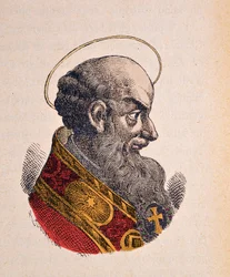 Porträt von Papst Pius V. (1566-1572), 1898 (Gravur mit späterer Kolorierung)