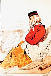 Darstellung von Mitgliedern der parlamentarischen Rechten des Risorgimento und des italienischen Patrioten Giuseppe Garibaldi (1874)