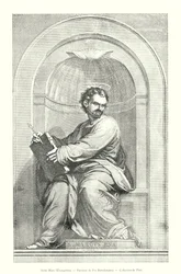 Evangelist Markus, Tafel von Fra Bartolommeo, Sammlung von Pitti (Stich)