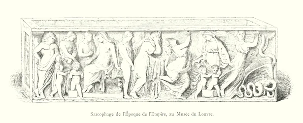 Sarkophag aus der Zeit des Imperiums, im Louvre Museum