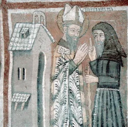 St. Gregor der Große mit einem Mönch